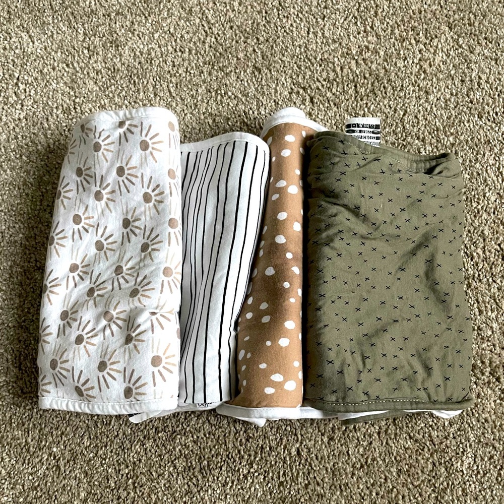 Copper Pearl burp cloths (4)